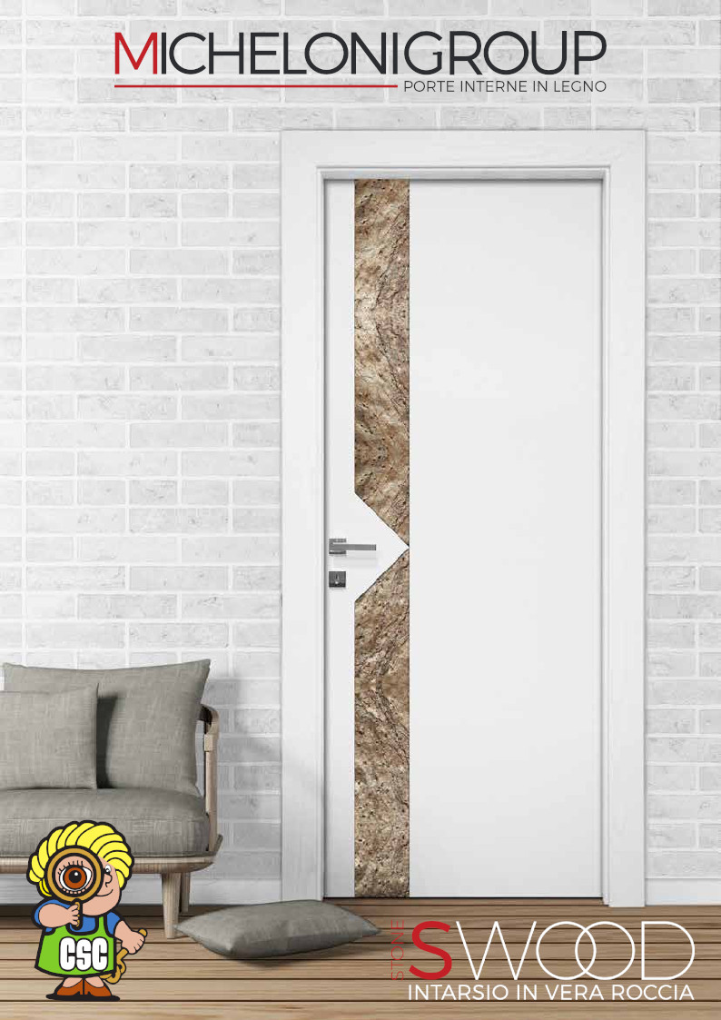 porta legno pietra micheloni collezione swood modello vera finitura frassino bianco roccia rossa