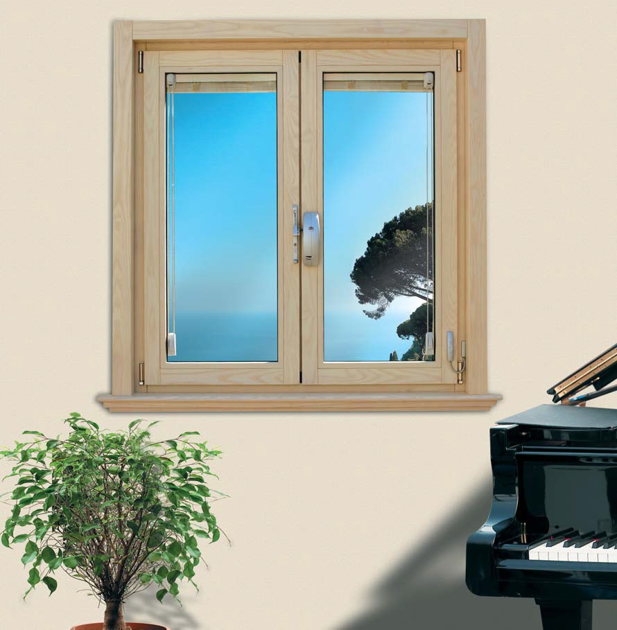 Finestra in legno e alluminio Solarium a ribalta