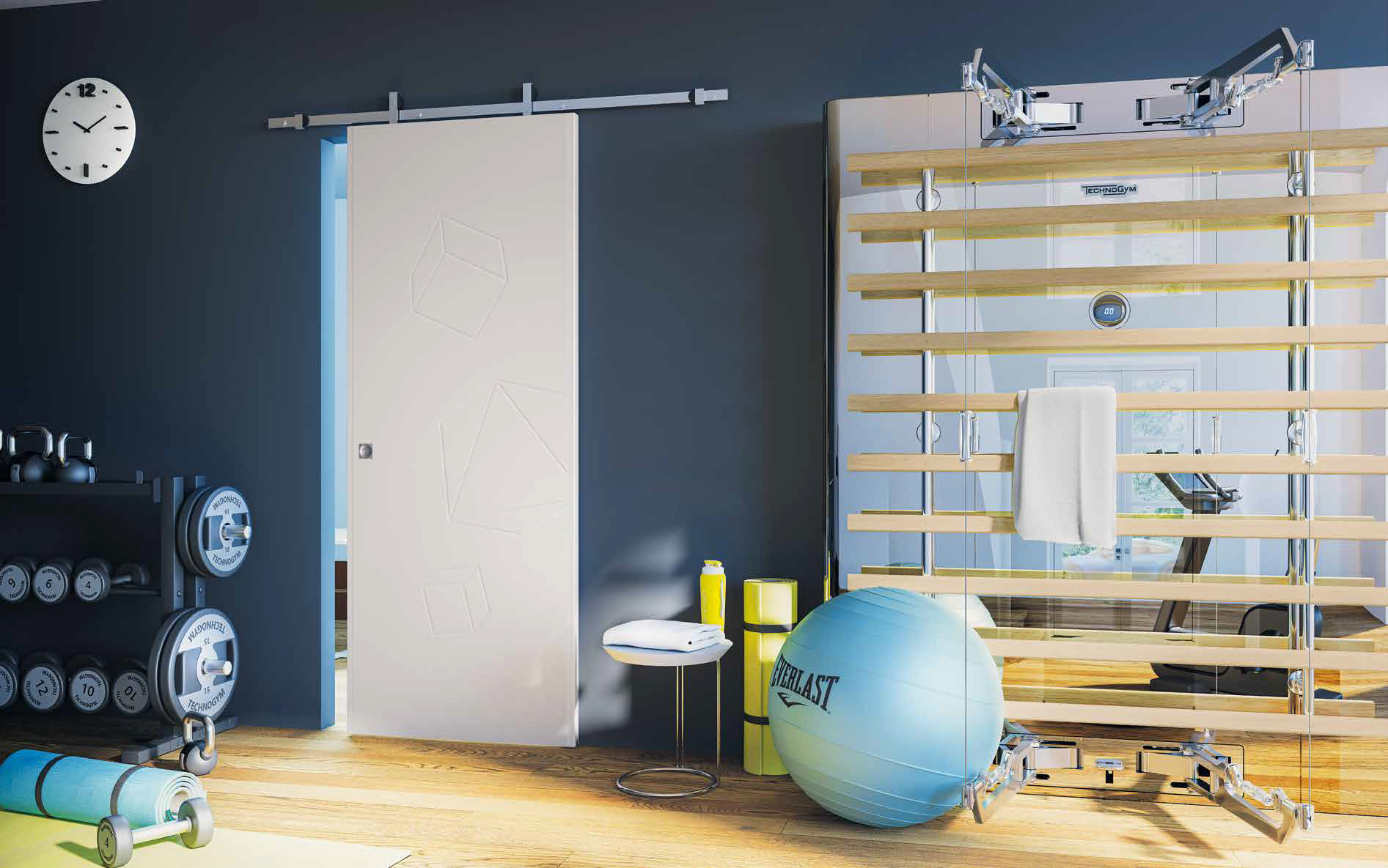 Porta scorrevole Manuello Design 3389 laccato grigio luce